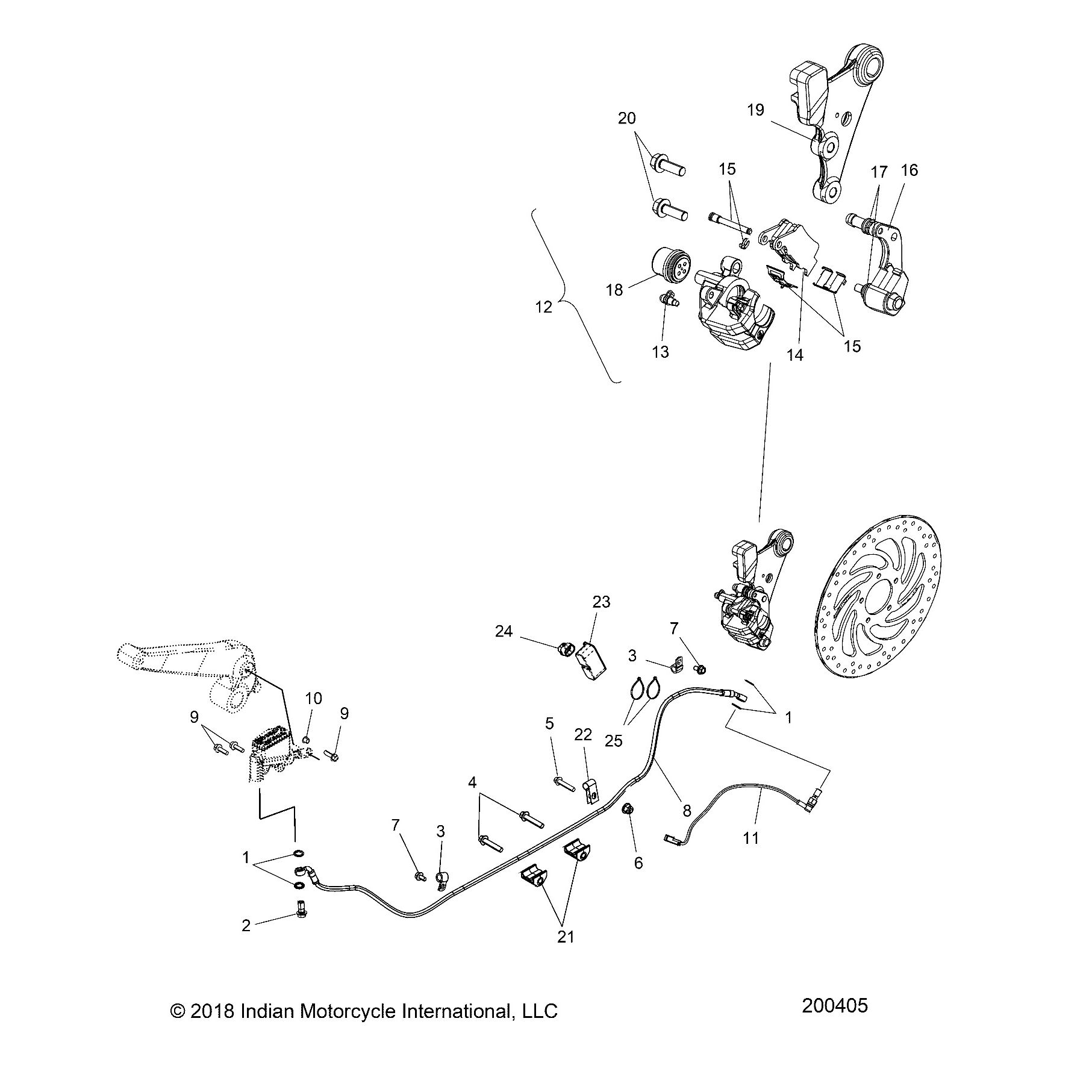 BRAKES, REAR ASM. (NON ABS) N23MSB11 ALL OPTIONS (200405) Moore