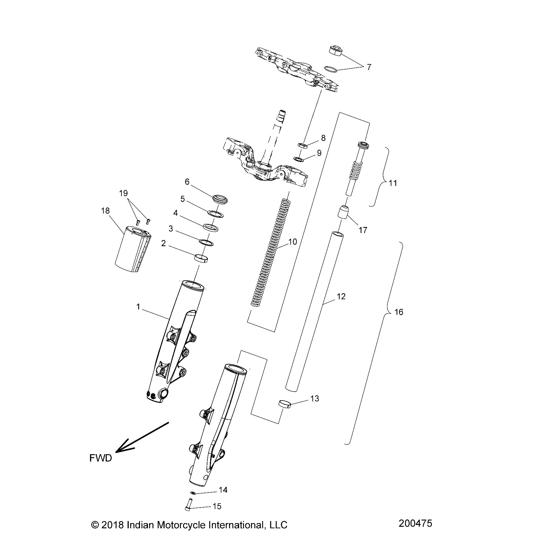 SUSPENSION, FRONT FORKS N20TKDBB ALL OPTIONS (200475) Moore Speed