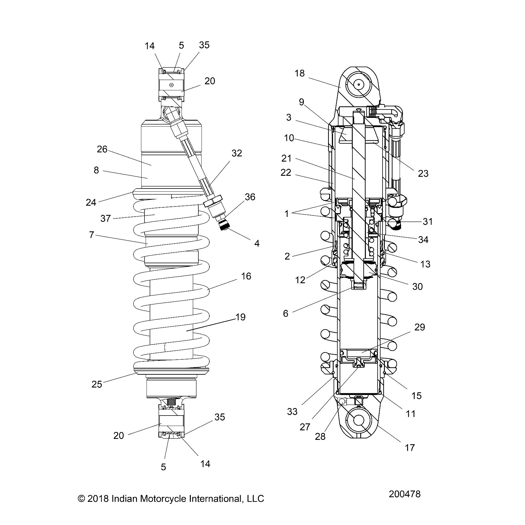 SUSPENSION, SHOCK ABSORBER N19TCDAA ALL OPTIONS (200478) Moore
