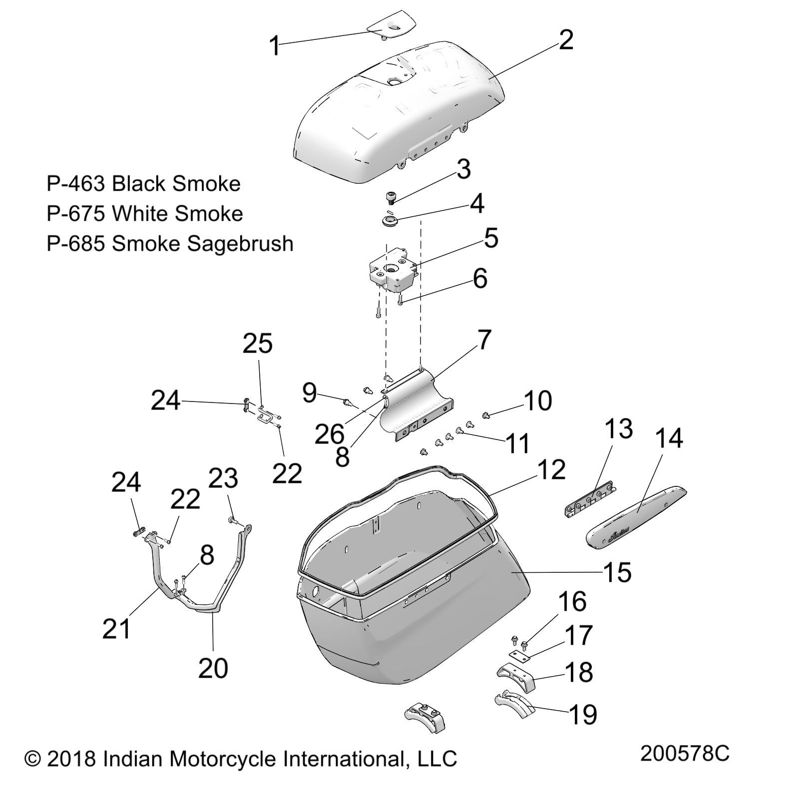 BODY, SADDLEBAG ASM. N20TJDBB ALL OPTIONS (200578C) Moore Speed Racing