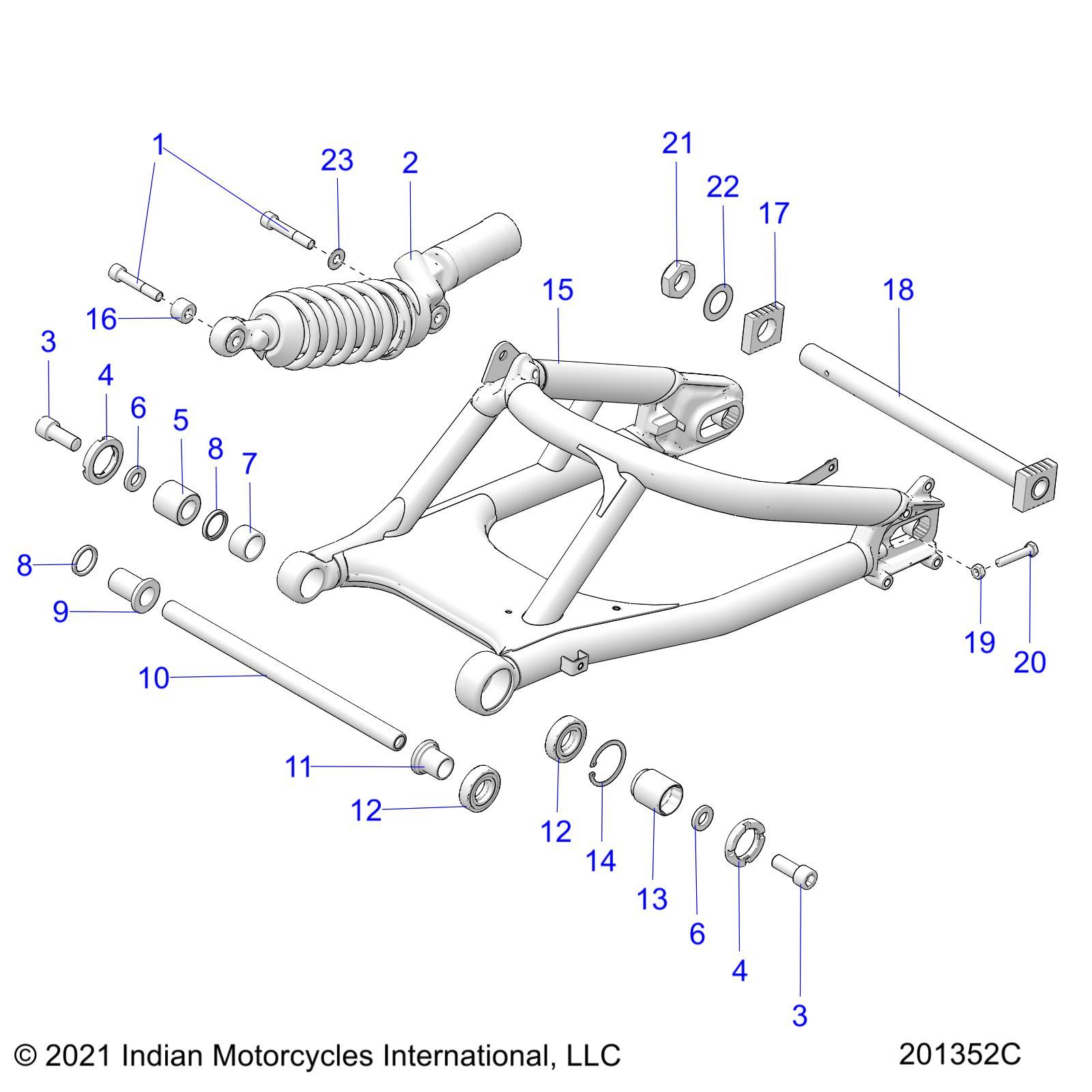 SUSPENSION, REAR SWING ARM/SHOCK N22RZA22/RZS25/RTE25 (201352C