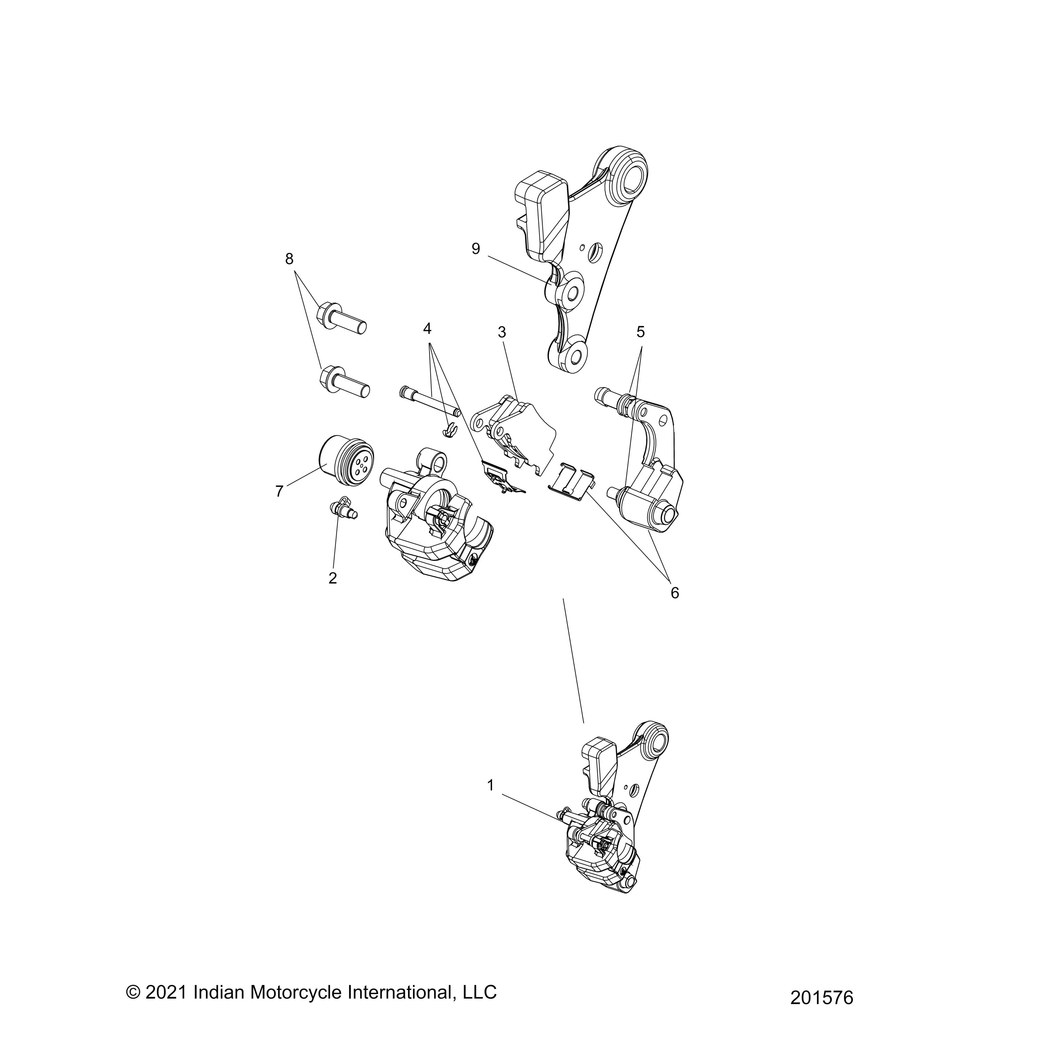 BRAKES, CALIPER, REAR ASM., W/ABS N23MTC00/NTC00 ALL OPTIONS (201576