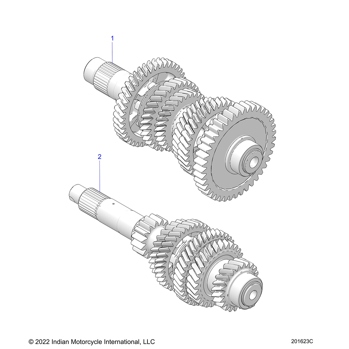 DRIVE TRAIN, INPUT/OUTPUT SHAFT ASM. N23DMBAG/DMCAG ALL OPTIONS