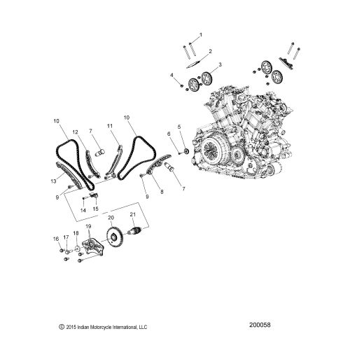 ENGINE, CAM CHAIN AND SPROCKETS