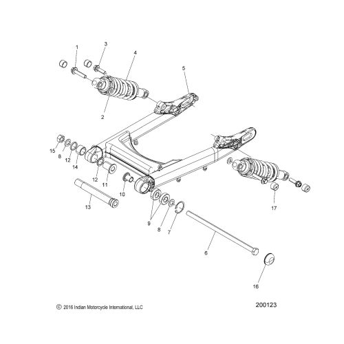 SUSPENSION, REAR ASM., SWING ARM AND SHOCKS