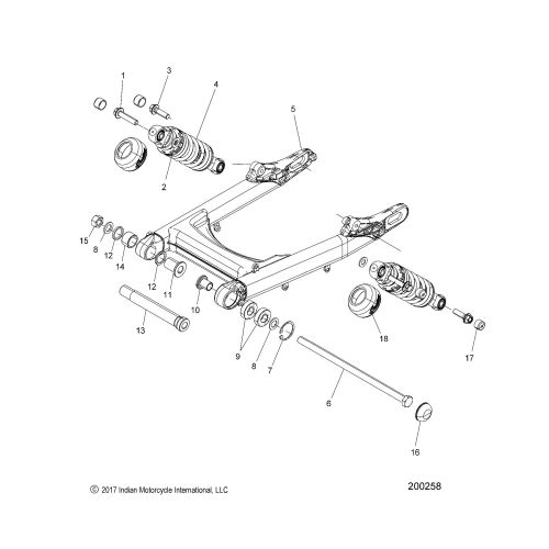 SUSPENSION, REAR ASM., SWING ARM AND SHOCKS