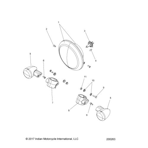 ELECTRICAL, HEADLIGHT AND FRONT TURN SIGNALS