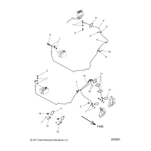 BRAKES, BRAKE LINE, FRONT, ABS
