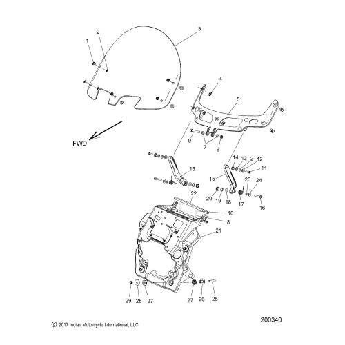 BODY, FAIRING ASM, WINDSHIELD MOUNT