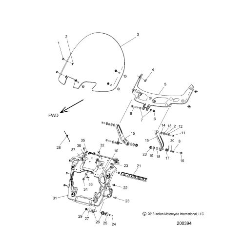 BODY, FAIRING ASM, WINDSHIELD MOUNT