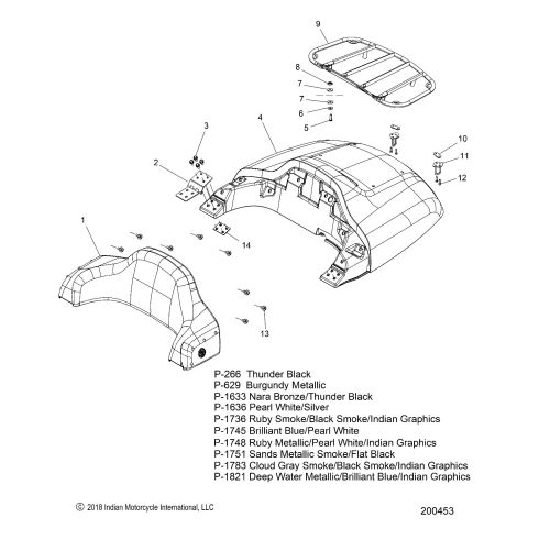 BODY, TRUNK LID AND BACKREST ASM.