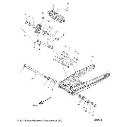 SUSPENSION, REAR ASM., SWING ARM AND SHOCK