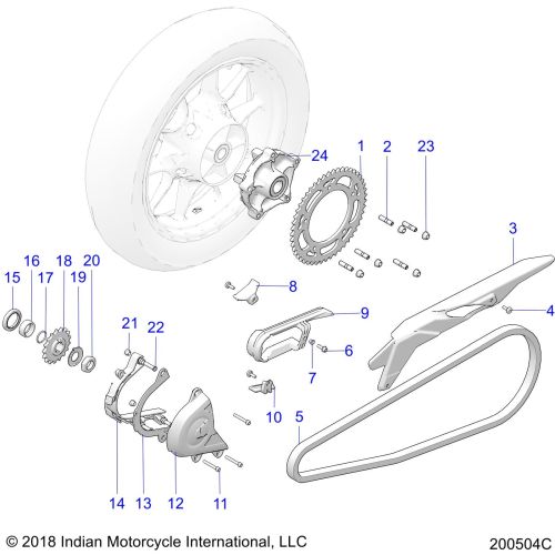 DRIVE TRAIN, SPROCKETS, GUARDS AND CHAIN