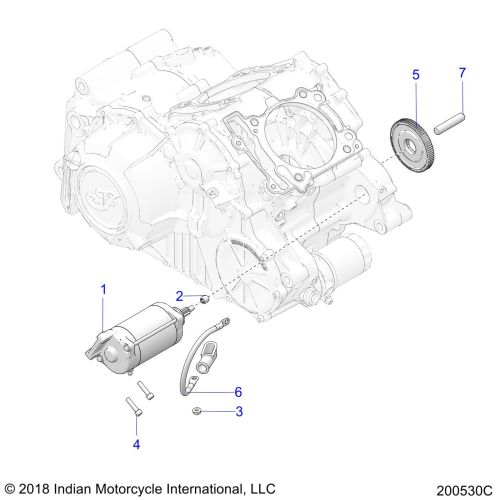 ENGINE, STARTER MOTOR