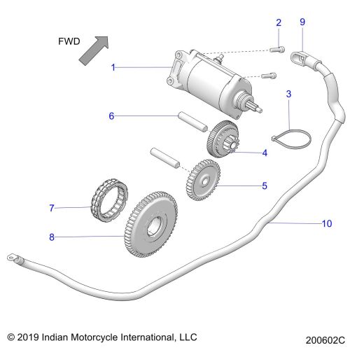 ENGINE, STARTER MOTOR