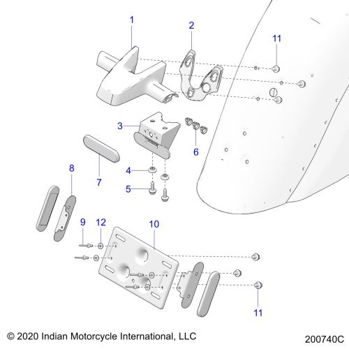 BODY, TAILLIGHT, LICENSE PLATE BRACKET