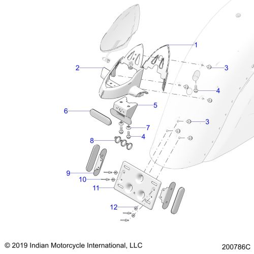 BODY, TAILLIGHT, LICENSE PLATE BRACKET