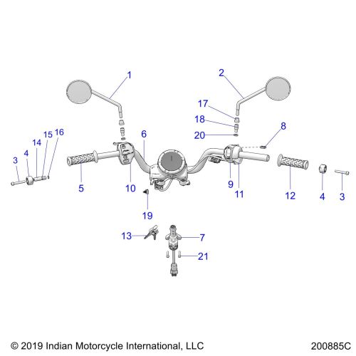 STEERING, HANDLEBAR ASSEMBLY