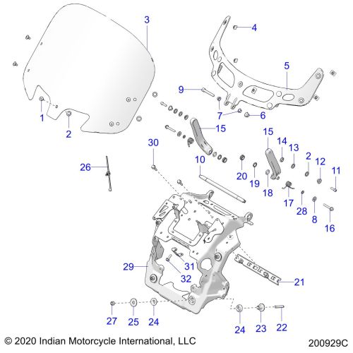 BODY, FAIRING ASM, WINDSHIELD MOUNT