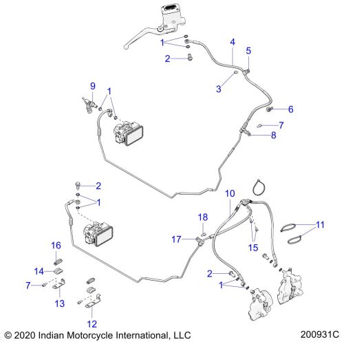 BRAKES, BRAKE LINE, FRONT, ABS