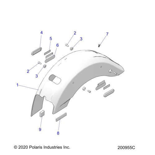 BODY, FENDER, REAR