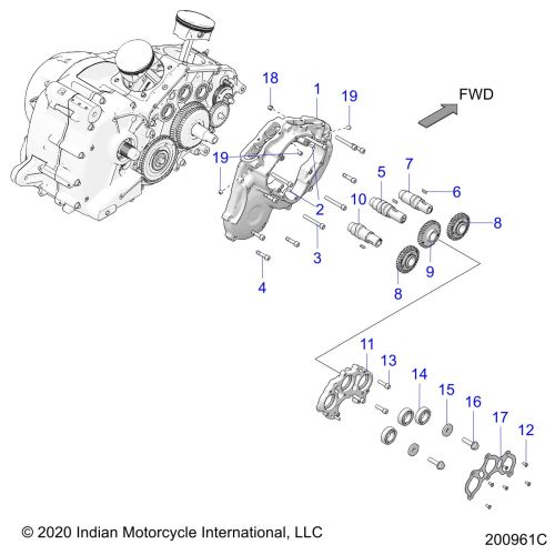 ENGINE, CAM SHAFTS AND GEARS