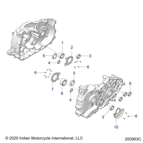 ENGINE, CRANKCASE BEARINGS