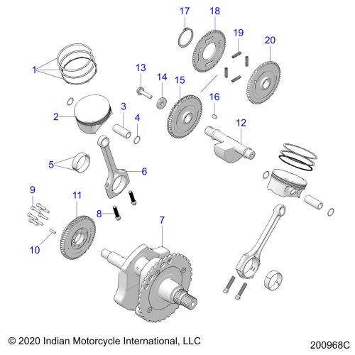 ENGINE, PISTON AND CRANKSHAFT