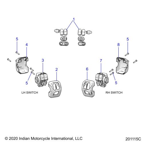 ELECTRICAL, SWITCH CONTROLS, LH / RH