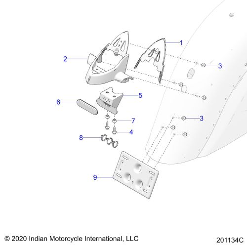 BODY, LICENSE PLATE BRKT / REAR LIGHT HOUSING MOUNT