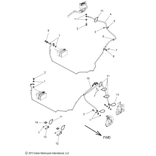 BRAKES, BRAKE LINE, FRONT, ABS