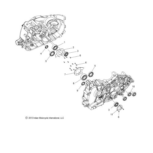 ENGINE, CRANKCASE BEARINGS