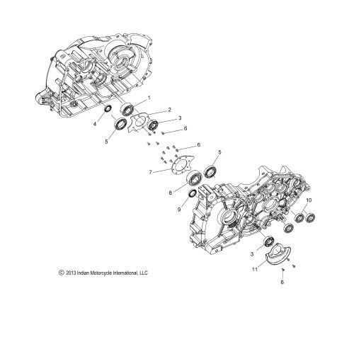 ENGINE, CRANKCASE BEARINGS