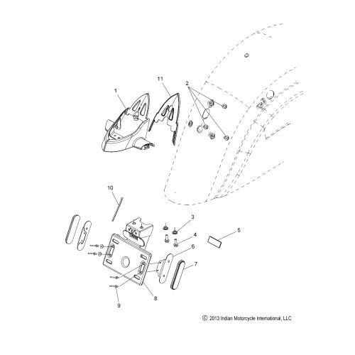 BODY, TAILLIGHT HOUSING, LICENSE PLATE BRACKET