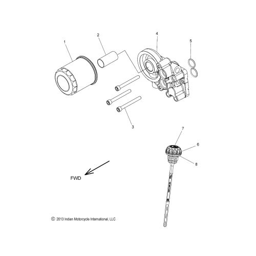 ENGINE, OIL FILTER / ADAPTOR, AND DIPSTICK