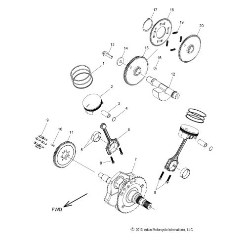 ENGINE, PISTON AND CRANKSHAFT