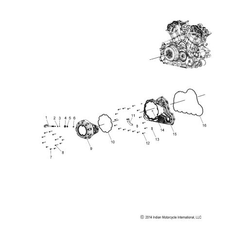 ENGINE, COVER ASM., PRIMARY AND CLUTCH