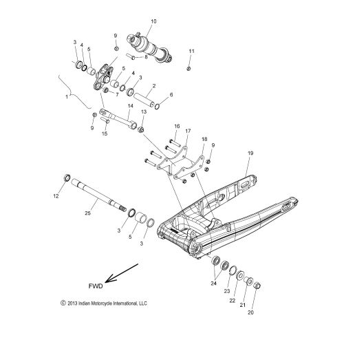 SUSPENSION, REAR ASM., SWING ARM AND SHOCK