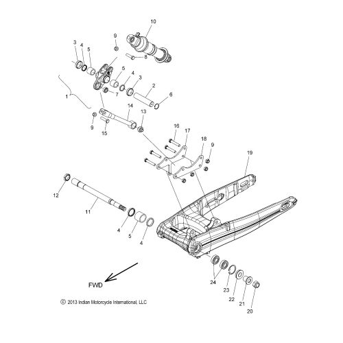 SUSPENSION, REAR ASM., SWING ARM AND SHOCK