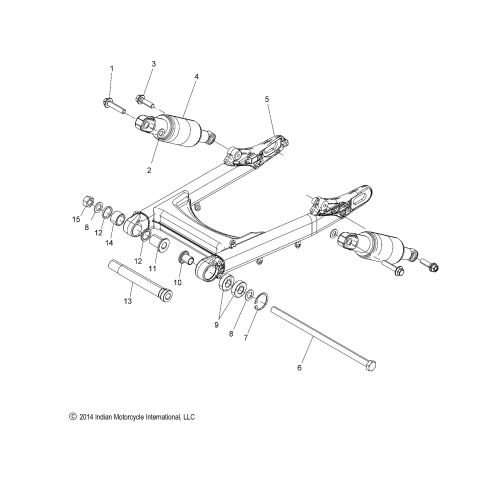 SUSPENSION, REAR ASM., SWING ARM AND SHOCKS