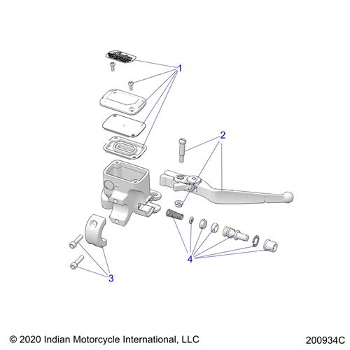 ASM-MASTER CYLINDER, FRONT, 15.8MM, FLAT BLACK (INCL. 1-4)