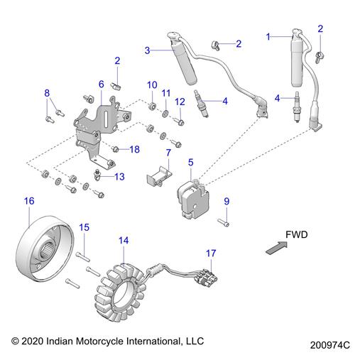 LEAD, SPARK PLUG, FRONT CYL