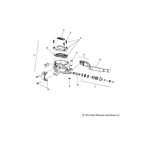 KIT., MASTER CYLINDER, FRONT, CHROME, ADJUSTABLE [INCL. 2-10]