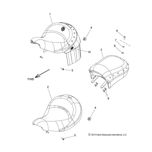 K-STUD, SEAT/SADDLEBAG [INCL. 10 STUDS]