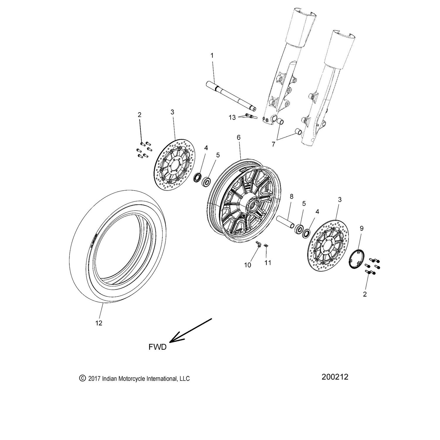 SPACER, BEARING, FRONT WHEEL, MID
