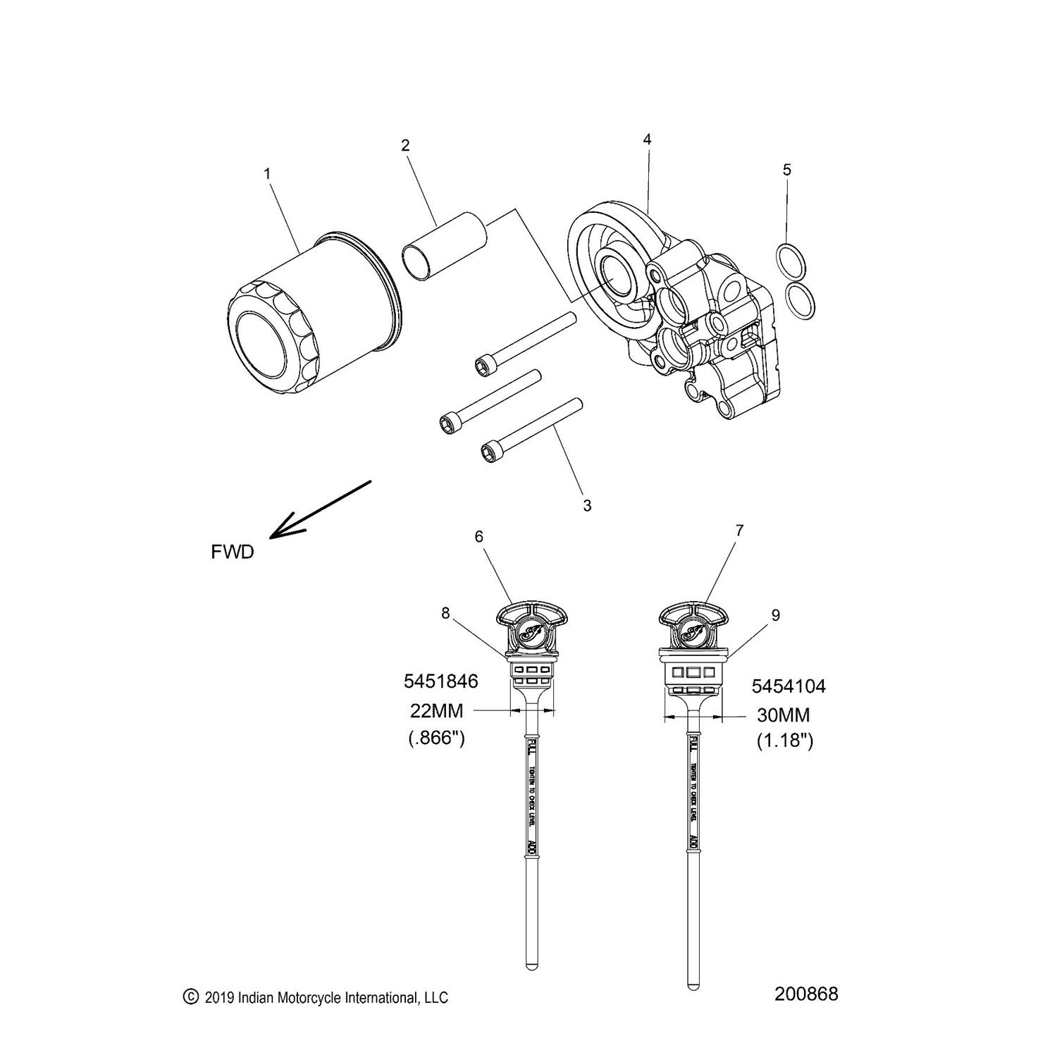 DIPSTICK-OIL FILL,M30 [INCL. 7] [SEE ILLUSTRATION FOR CORRECT DIAMETER][USED ONLY WITH 1205727 CRANKCASE]
