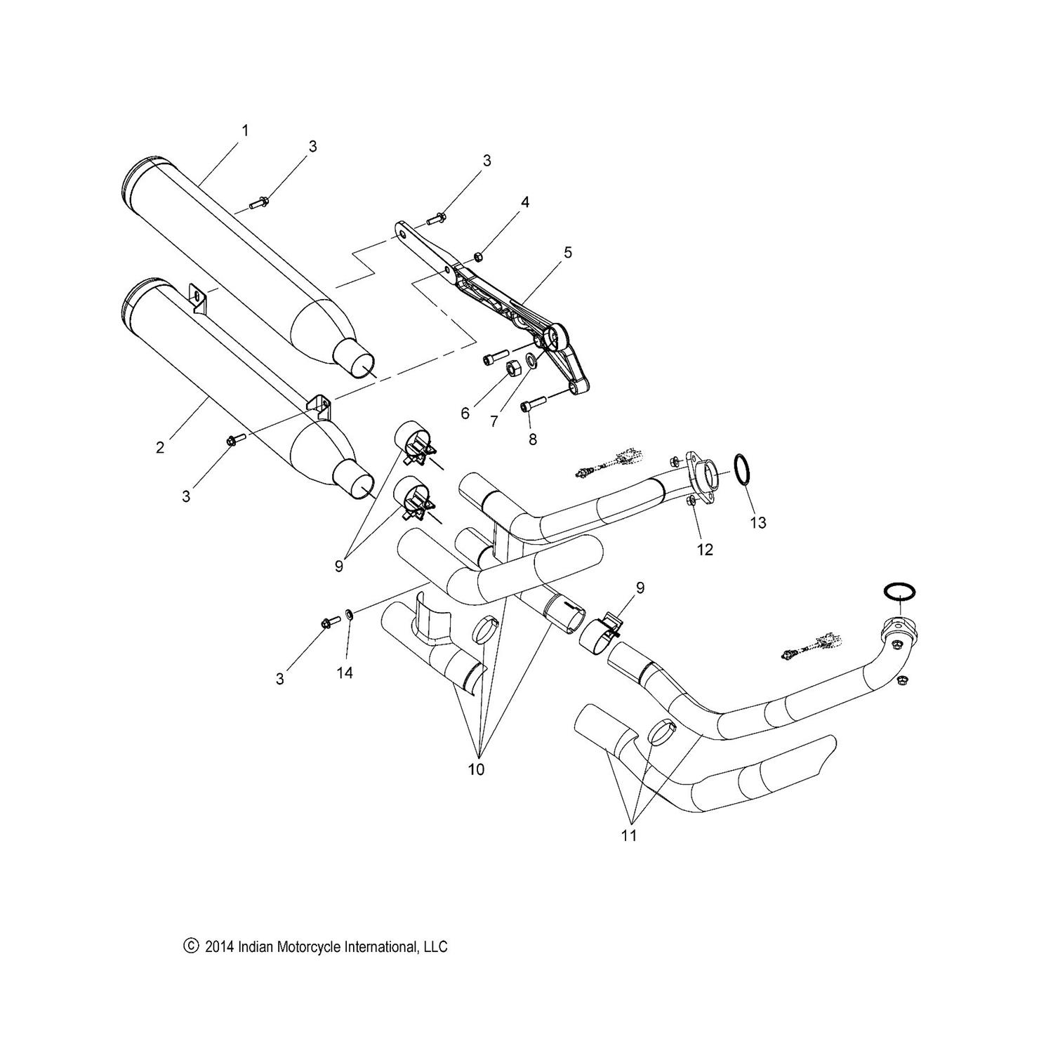 ASM., HEADPIPE, EXHAUST, REAR, CHROME